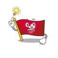 Have an idea flag hongkong on the with mascot Royalty Free Stock Photo