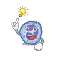 Have an idea gesture of basophil cell cartoon character design