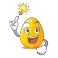 Have an idea golden egg with cartoon shape reflection Royalty Free Stock Photo