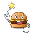 Have an idea hamburger with the cartoon cheese toping