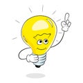 Have idea light bulb concept cartoon personage style Royalty Free Stock Photo