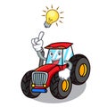 Have an idea tractor mascot cartoon style Royalty Free Stock Photo