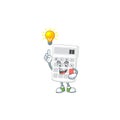 Have an idea white calculator cartoon character with mascot Royalty Free Stock Photo