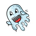 Have a look at this beautifully designed ghost vector, ghost in happy mood, expressions, emoji sticker Royalty Free Stock Photo