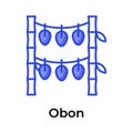 Have a look at this creatively crafted icon of Obon festival, Obon event celebration