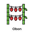 Have a look at this creatively crafted icon of Obon festival, Obon event celebration