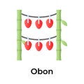 Have a look at this creatively crafted icon of Obon festival, Obon event celebration