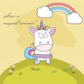 Have a magical summer. Cool poster with unicorn