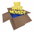 We Have Moved Cardboard Box Relocate 3d Illustration Royalty Free Stock Photo