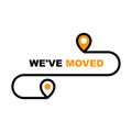 We have moved icon - resettlement, relocation and ecommerce delivery or transfer s