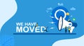 We have moved with Tiny People Character Concept Vector Illustration Royalty Free Stock Photo