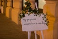 have a nice day sign outside a coffee shop on a tripod with flow Royalty Free Stock Photo