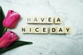 Have a Nice Day word  letter message on marble background Royalty Free Stock Photo