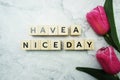 Have a Nice Day wore letter message on marble background Royalty Free Stock Photo