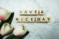 Have a Nice Day wore letter message on marble background Royalty Free Stock Photo