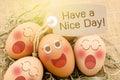 Have a nice dayg card and smile face eggs sleep.