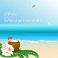 Have a nice vacation summer beach card. Royalty Free Stock Photo