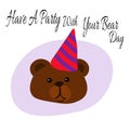 Have A Party With Your Bear Day, Idea for poster, banner, flyer or postcard Royalty Free Stock Photo
