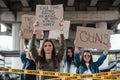 We have rights. Group of feminist women have protest outdoors