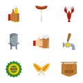 Have a snack icons set, flat style Royalty Free Stock Photo