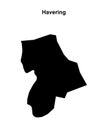 Havering outline map Royalty Free Stock Photo