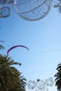 Motorized Paraglider over the Spanish resort of Nerja on the Costa del Sol Spain Royalty Free Stock Photo