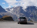 Having a brake in a car while driving around Grossglockner in austrian alps