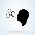 Having breath difficulties. Simple vector modern icon design illustration