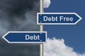 Having Debt versus being Debt Free Royalty Free Stock Photo