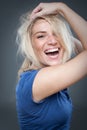 Laughing blond woman