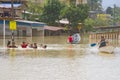 Having Fun in Flood Water Royalty Free Stock Photo