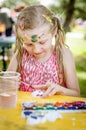 Having fun and relax with colors at the children summer party