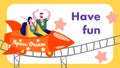 Having Fun Rollercoaster Advertising Frame Banner Royalty Free Stock Photo