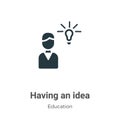 Having an idea vector icon on white background. Flat vector having an idea icon symbol sign from modern education collection for Royalty Free Stock Photo