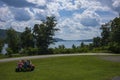 Having a picnic at Glimmerglass State Park in Cooperstown, NY