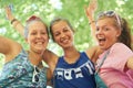 Having the time of their life. Cropped portrait of a group of girlfriends having fun at an outdoor festival.