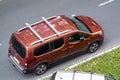 Roof rack on Peugeot Rifter GT MPV, modern family car parked on a road Royalty Free Stock Photo