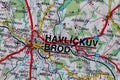 Havlickuv Brod, Czechia, on a road m Royalty Free Stock Photo