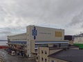 The Havnelagert Dokken Office Building in the Port of Bergen on a wintry day