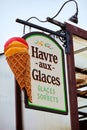 Havre aux Glaces ice cream shop sign in Montreal