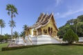 The Haw Pha Bang temple, Royal or Palace Chapel, located at the grounds of the Royal Palace Museum, Luang Prabang, Laos. Royalty Free Stock Photo