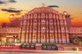 Hawa Mahal palace in Jaipur, India, beautiful sunset view Royalty Free Stock Photo