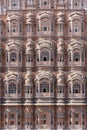 Hawa Mahal, pink palace of winds in old city Jaipur, Rajasthan, India. Background of indian architecture Royalty Free Stock Photo