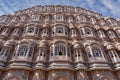 Hawa Mahal, pink palace of winds in old city Jaipur, Rajasthan, India. Background of indian architecture Royalty Free Stock Photo