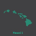 Hawaii abstract dots state map. Dotted style.