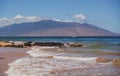 Hawaii beach, hawaiian ocean, aloha maui island. Tropical beach panorama. Royalty Free Stock Photo