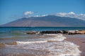 Hawaii beach, hawaiian ocean, aloha maui island. Tropical beach panorama. Royalty Free Stock Photo