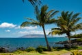 Hawaii beach, hawaiian ocean, aloha maui island. Tropical beach panorama. Royalty Free Stock Photo