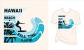 HAWAII BEACH T SHIRT DERSIGN vector t shirt design vintage t shirt design Royalty Free Stock Photo