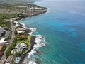 Hawaii Big Island Kailua-Kona Tropical Aerial Pacific Coast Royalty Free Stock Photo